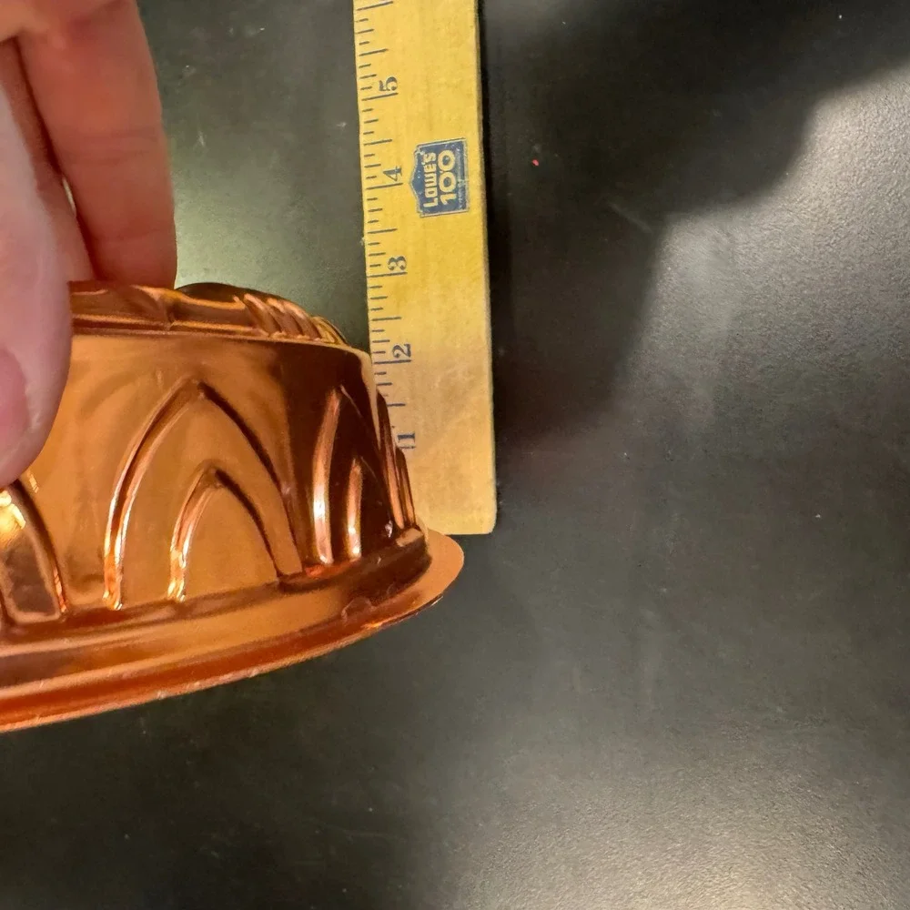 Vintage Copper Jello Mold Cake Pan 7.5 Inch Rose Gold Fluted Wall Decor 3.5 Cup